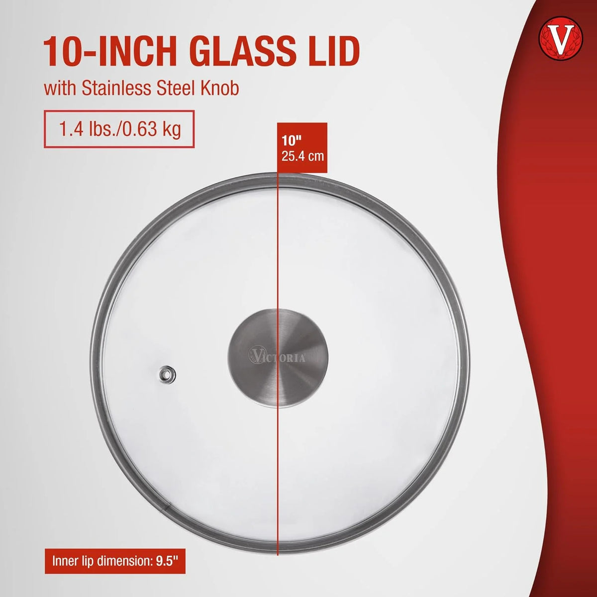 10-Inch Glass Lid for Cast-Iron Skillet or Pan Z51917