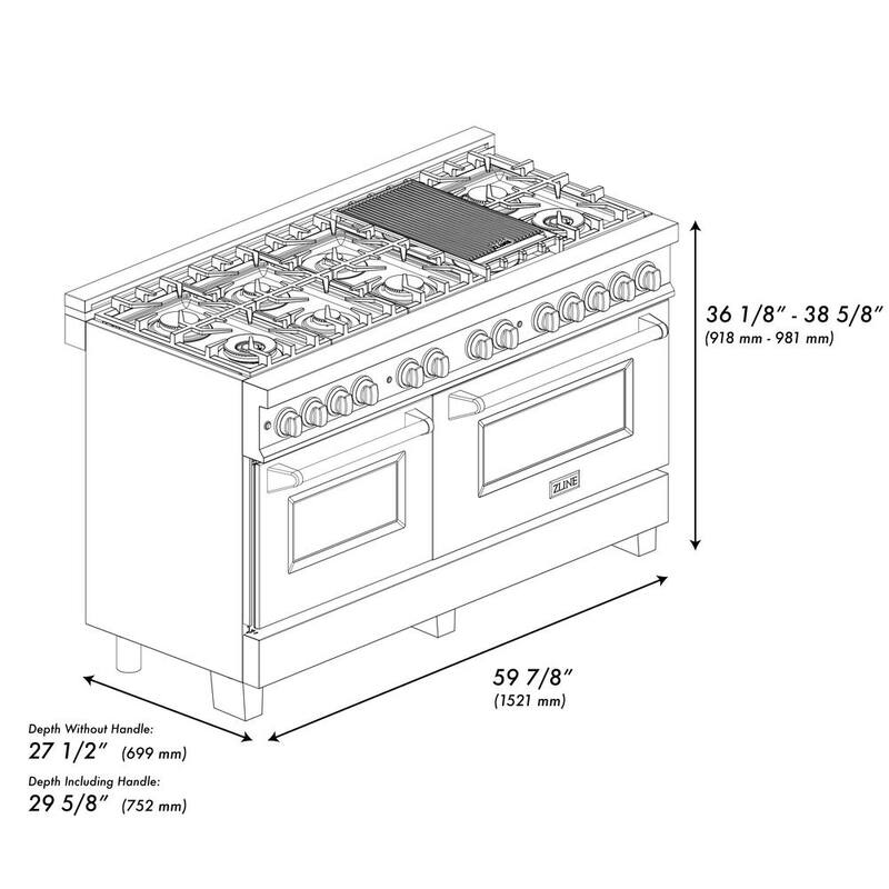 9-Burner Double Oven Dual Fuel Range with Red Matte Door R89032