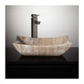 Beige Rectangular Travertine Vessel Sink V4982