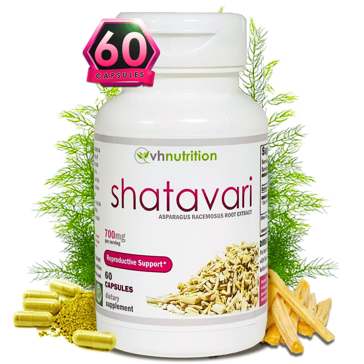 700mg Asparagus Racemosus Extract 60 Capsules R6095