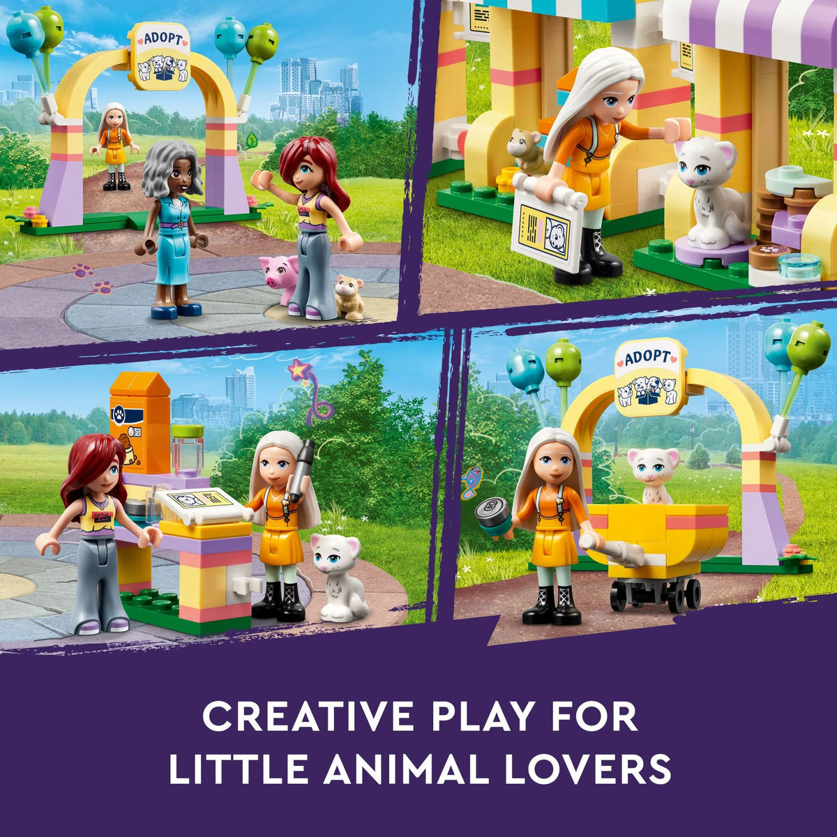 LEGO Friends Pet Adoption Day Toy Animal Set with 7 Characters and 5 Animal Figures L535017