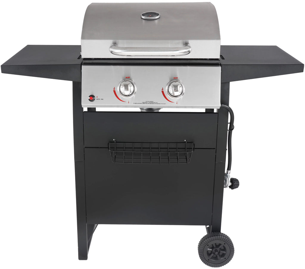 2-Burner Propane Gas Grill, Stainless and Black X19120