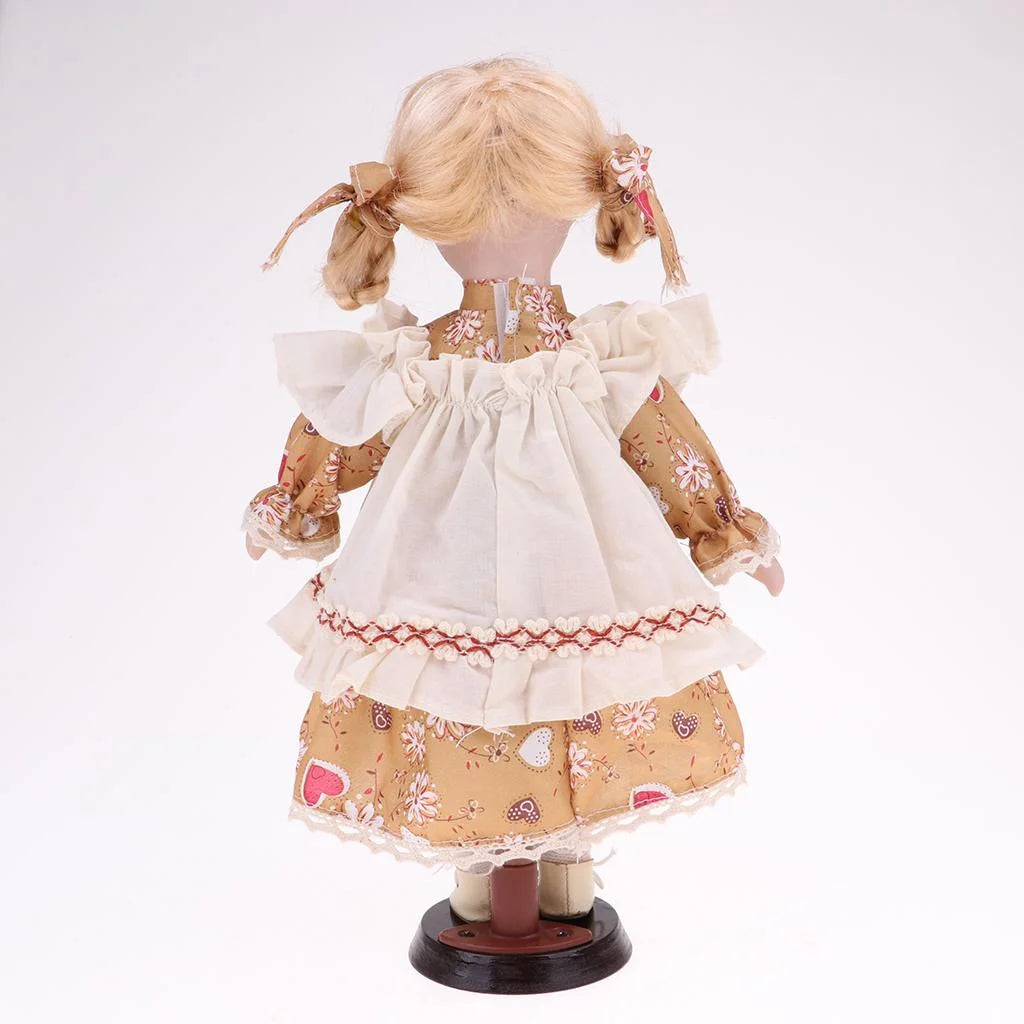 30cm Porcelain Doll Girl Figures with Stand B5108