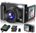 4K 48MP Compact Digital Camera with 16X Zoom, Black M802005