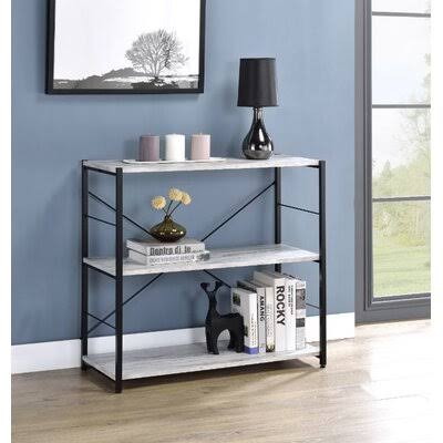 Steel Etagere Bookcase White/Black 3 Shelves T5493