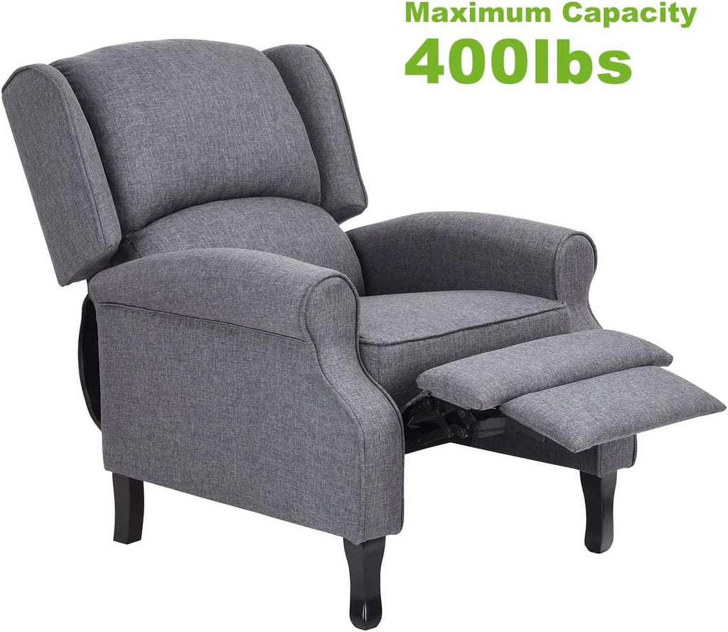 Gray Fabric Manual Push Back Recliner Sofa X1745