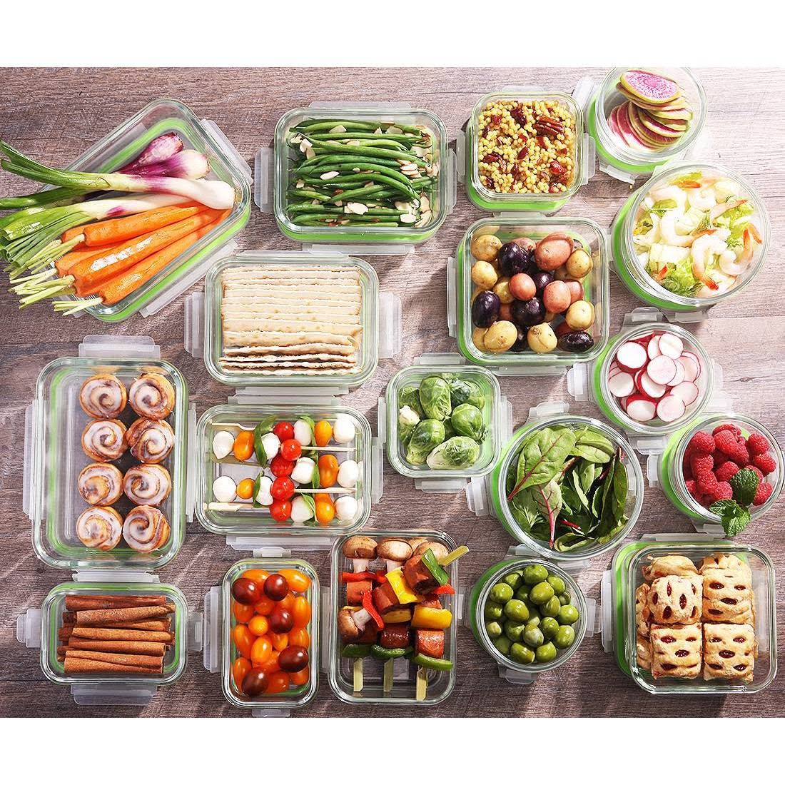 44 Piece Oven Safe Glass Food Storage Container Set I53129