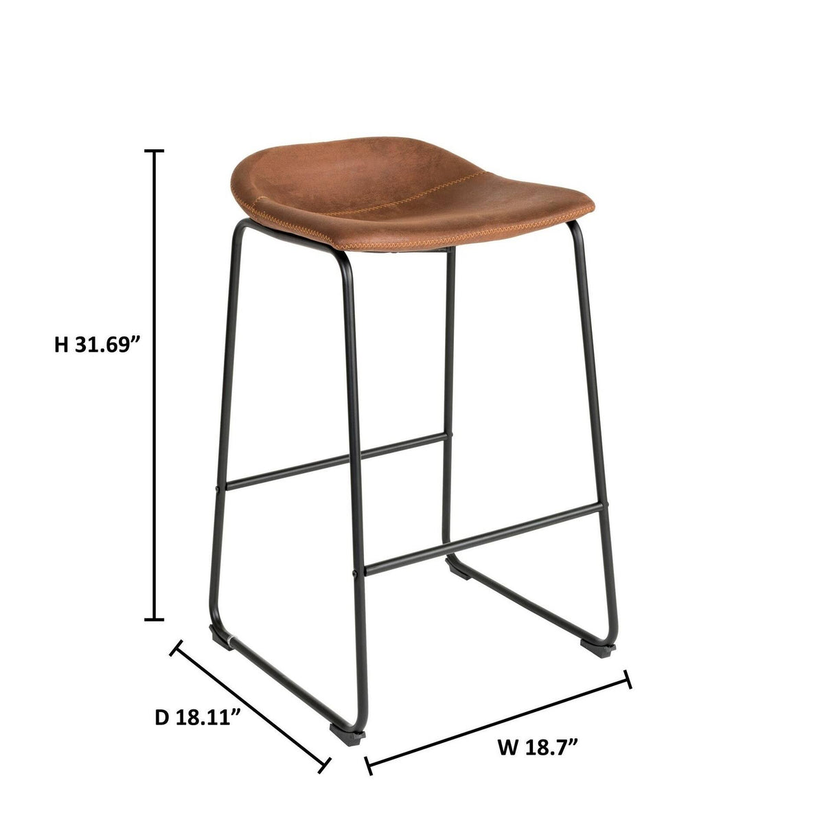 Brown Bar Stool Set of 2 B8197