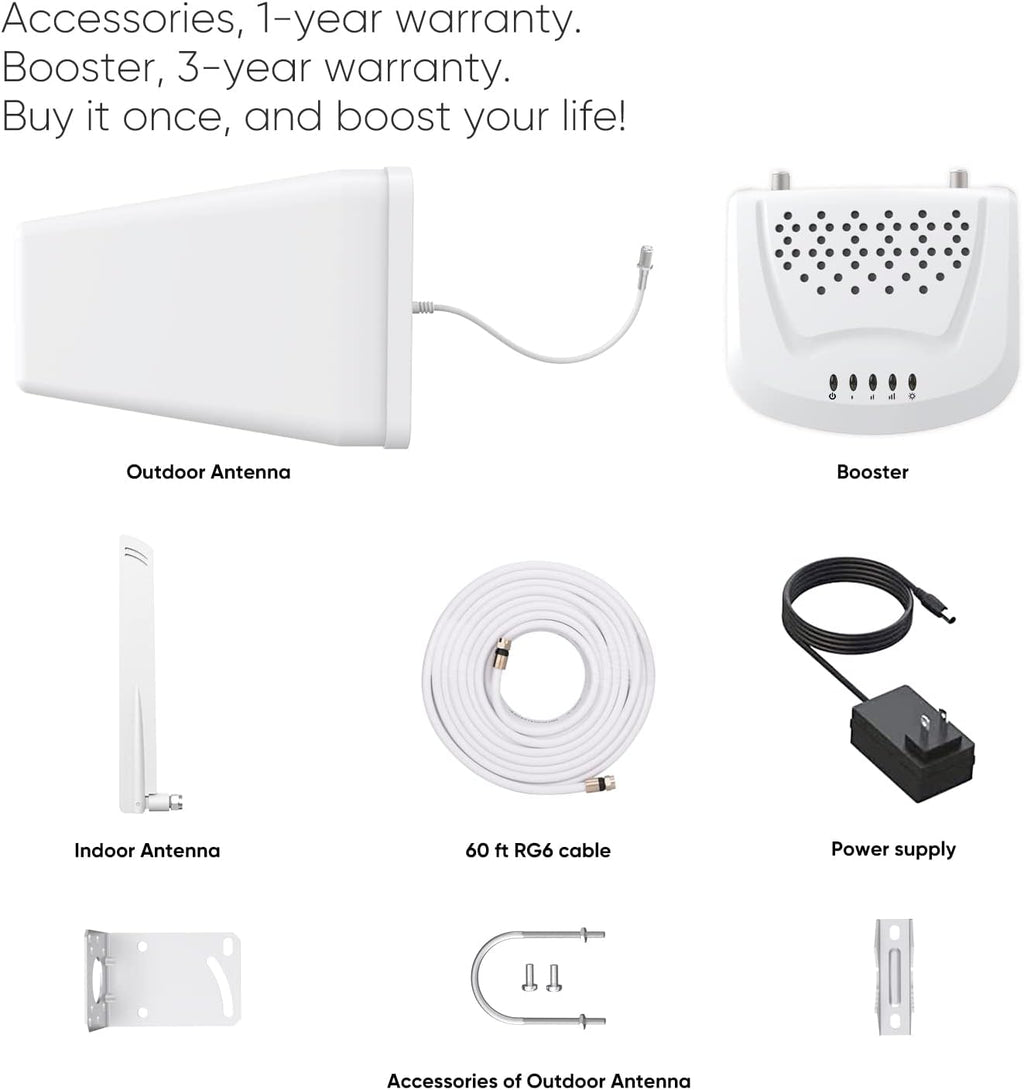 Cell Phone Signal Booster for Home, Band 12/17/13/5/2/25, Coverage Up to 2,000 sq ft V46666