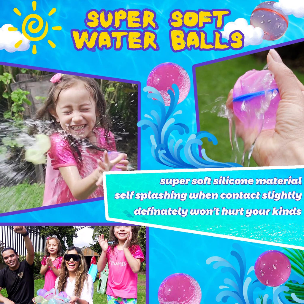 12 PCS Refillable Silicone Water Balloons O36605