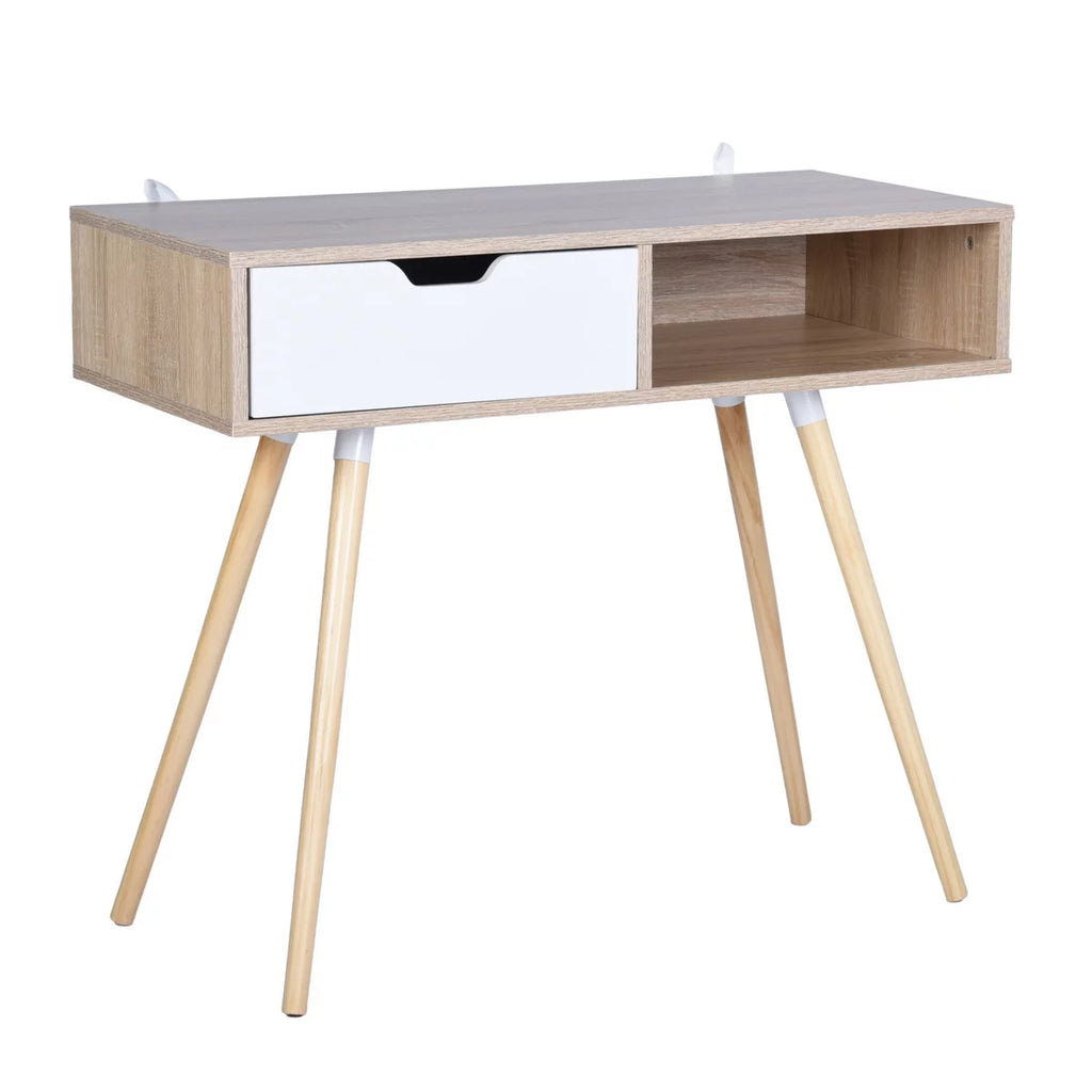 35.4" Oak Computer Desk With Drawer F456239