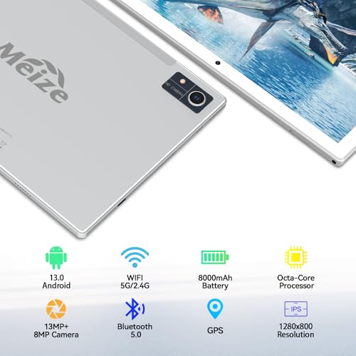 Android 13 Tablet, 10.1 inch, 128GB, 16GB, 8000mAh Battery M22865