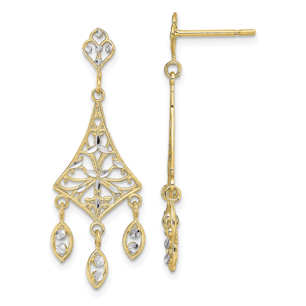 10K Yellow Gold Chandelier Dangle Earrings S209415