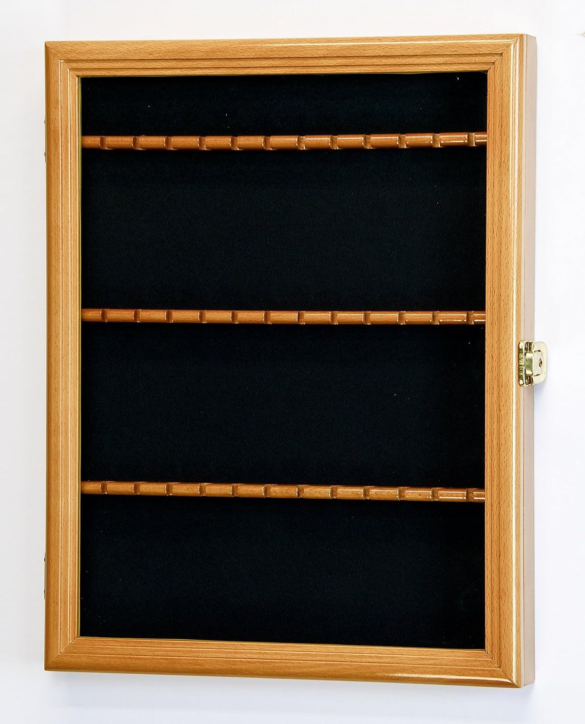 Spoon Display Case Wall Rack Cabinet Holder Box Oak Finish D6745
