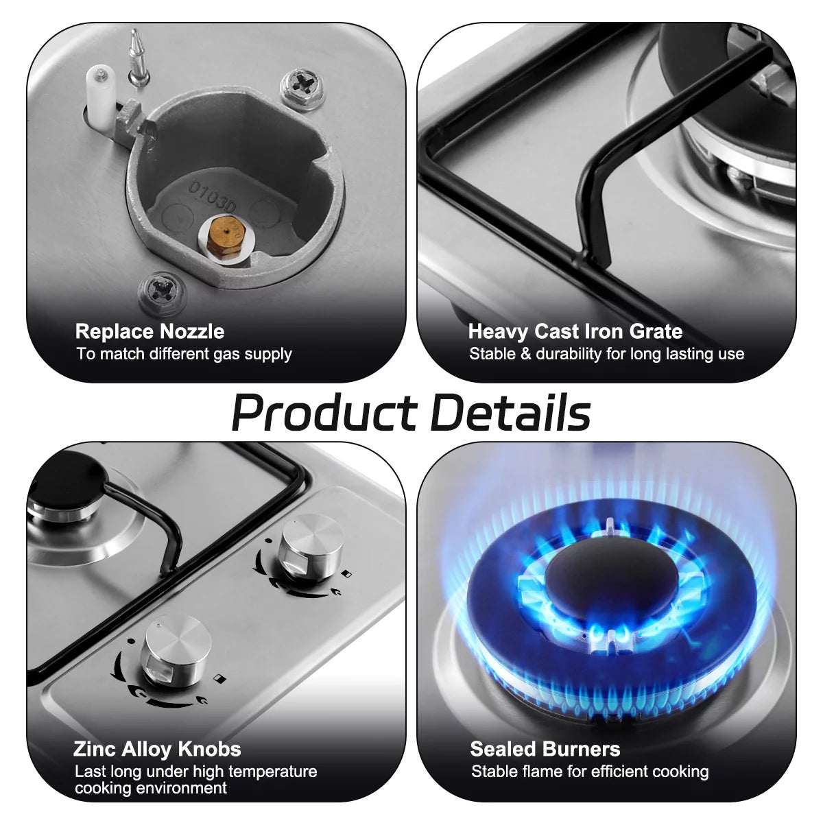4 Burner Stainless Steel Gas Cooktop H7886