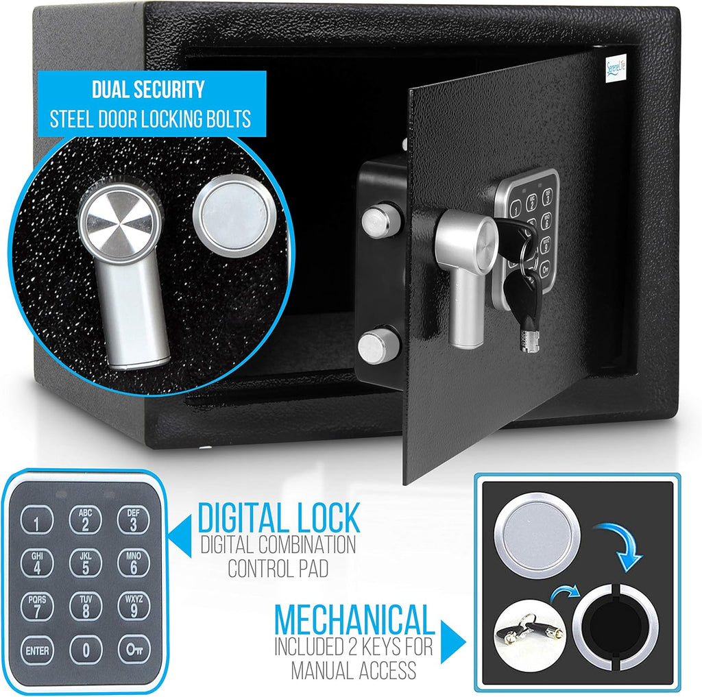 Digital Combination Lock Safe with Mechanical Override O811463