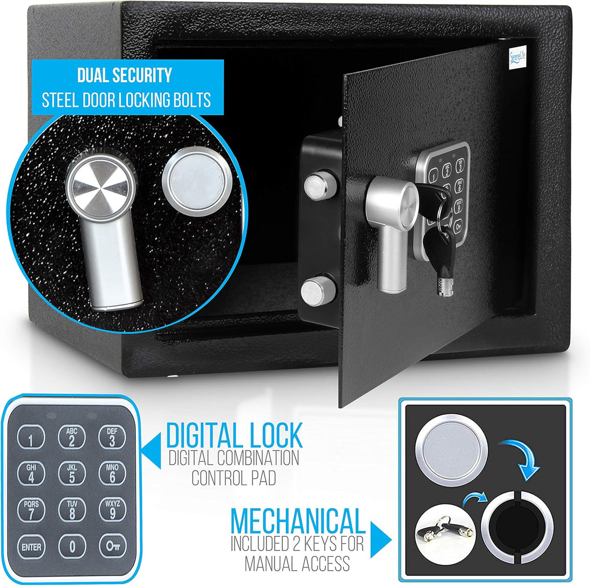 Digital Combination Lock Safe with Mechanical Override O811463