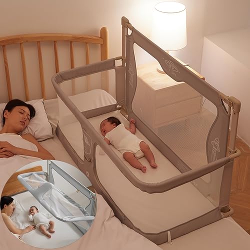 3 in 1 Baby Bassinet Bedside Sleeper Portable Crib with Mesh Window G74544