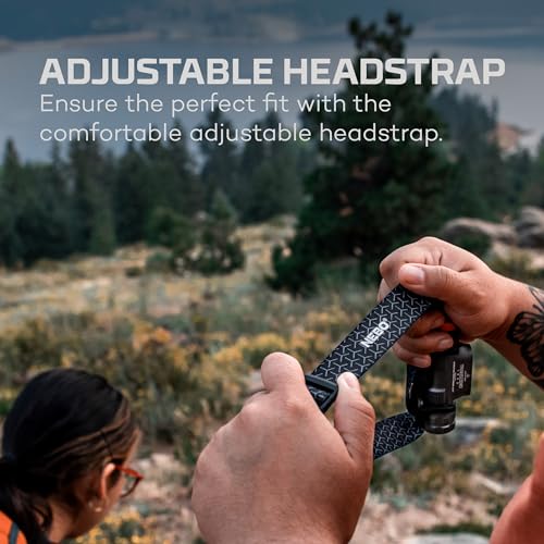 Rechargeable Headlamp, 1500 Lumens, 5 Light Modes, Detachable Magnetic Work Lamp, Waterproof, Bright LED Head Light, Includes USB Charging Cable U5114