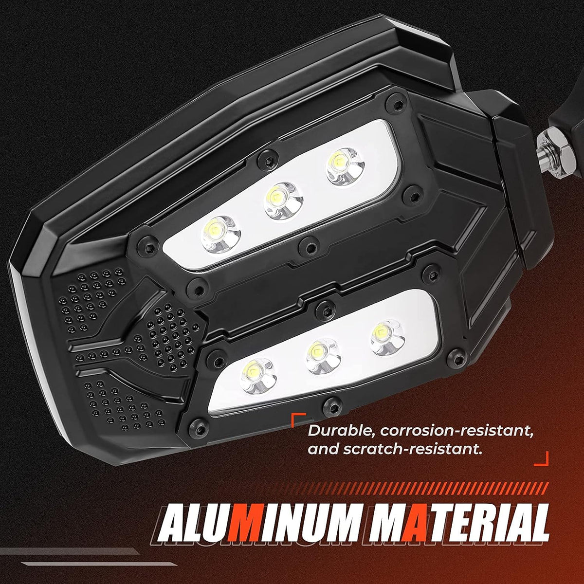 UTV Side Rear View Mirrors with Lights Z3966