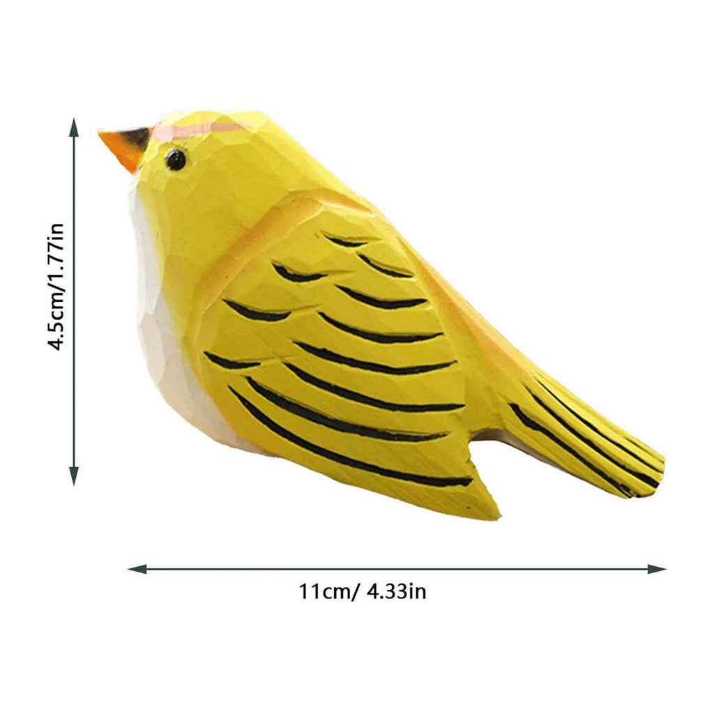 Small Wood Bird Figurine Handmade Carving Decoration M88363