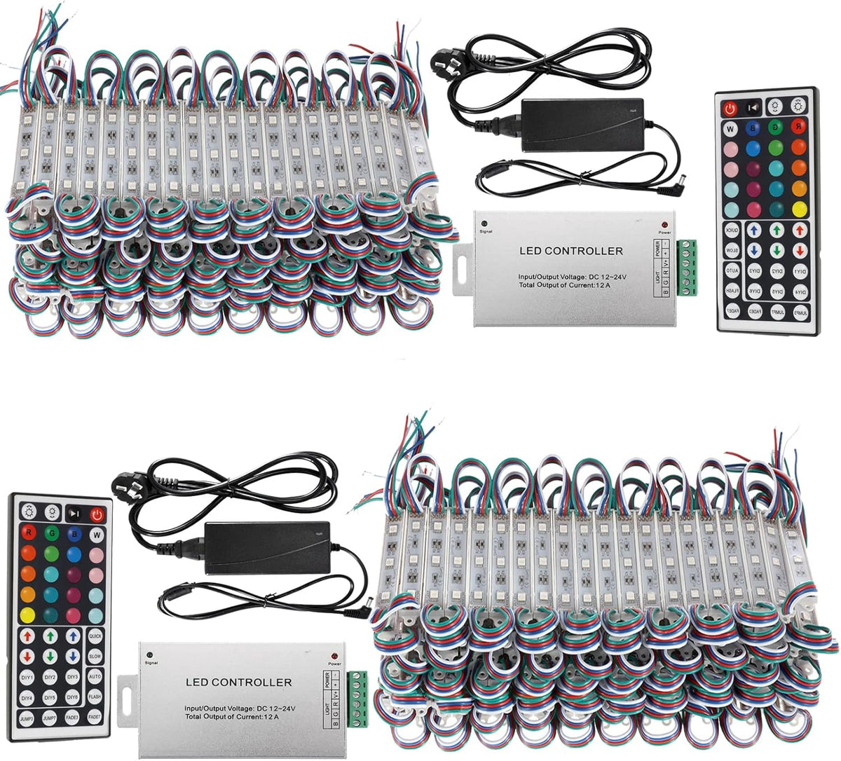 2 Packs 100ft 400 Pieces 3 LED SMD5050 Waterproof Window Strip Light C116982