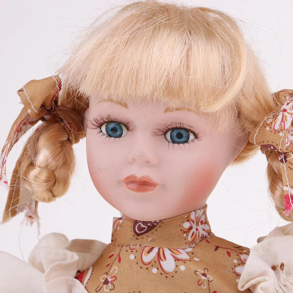 30cm Porcelain Doll Girl Figures with Stand B5108