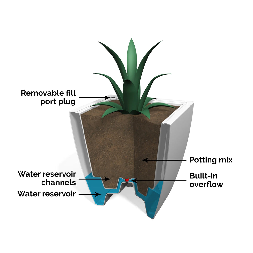 Black 24 in Square Planter G3915
