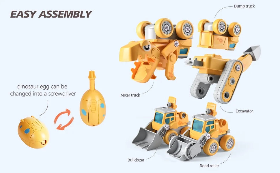 5 in 1 Take Apart Dinosaur Robot Building Toys N9905
