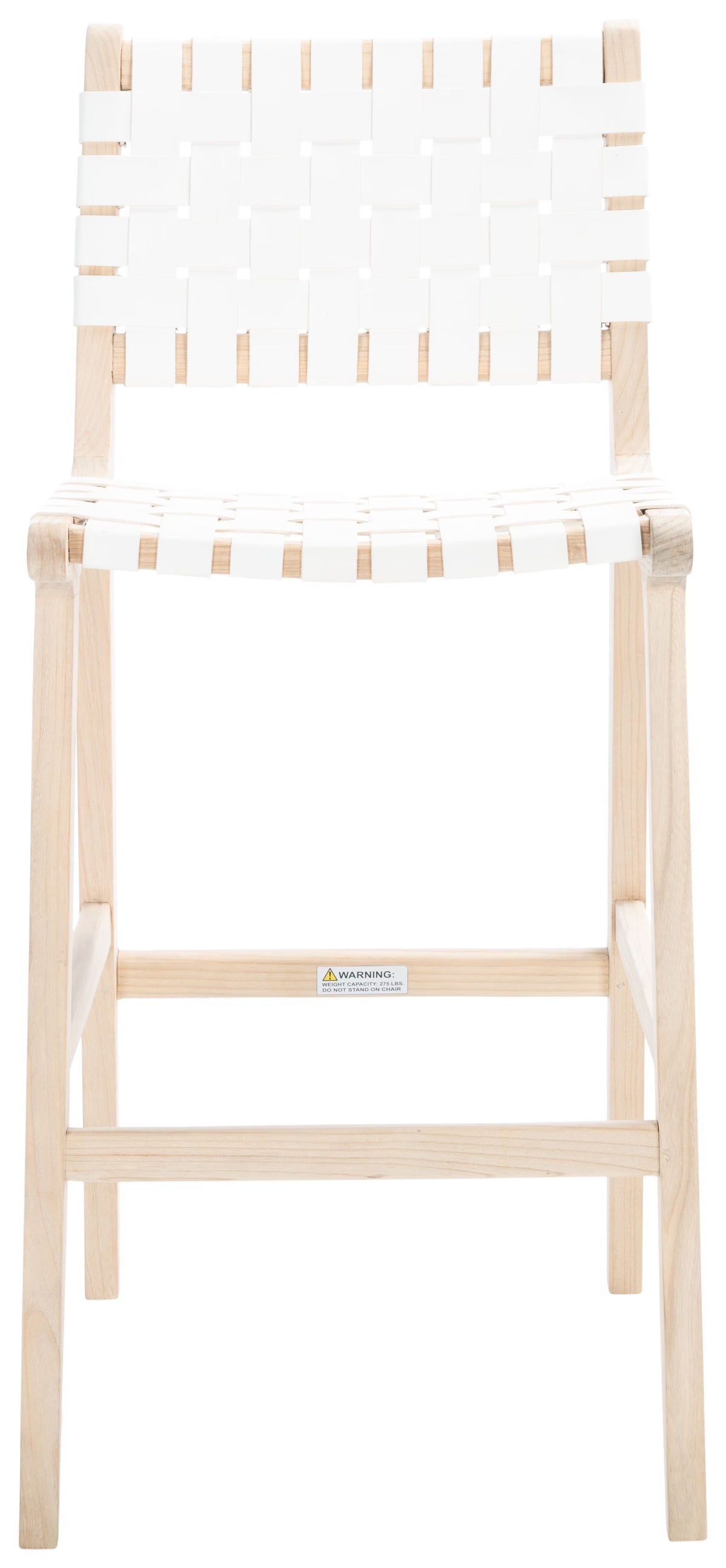 White/Natural Leather Bar Stool W711