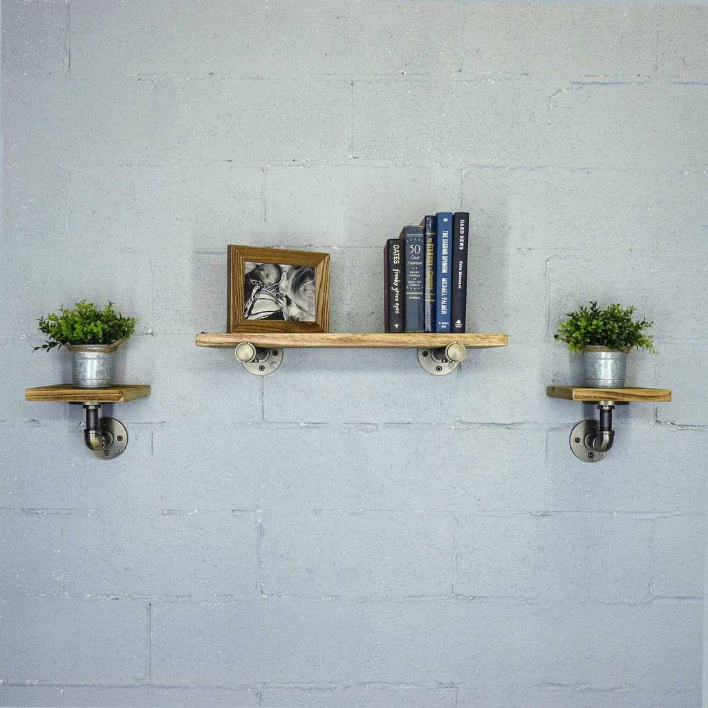Set of 3 Farmhouse Industrial Wall Shelf C115