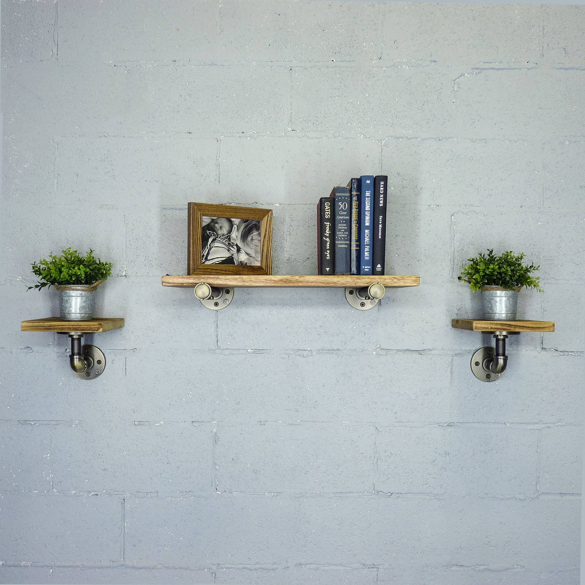Set of 3 Farmhouse Industrial Wall Shelf C115