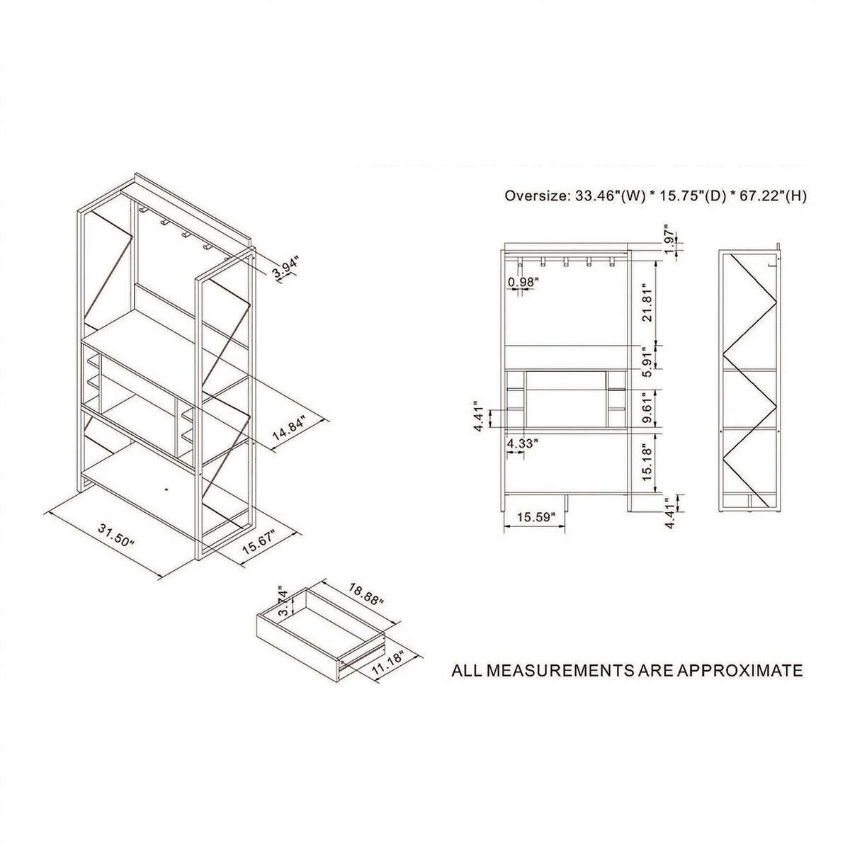 Oak Wood Baker's Rack Y786