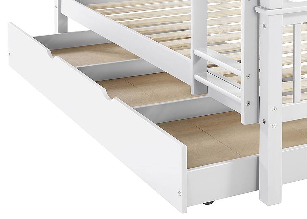 White Solid Wood Twin Trundle Bed F6205