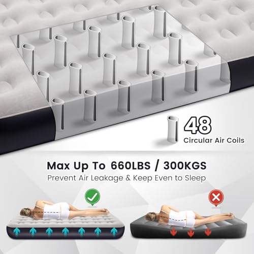 Queen Air Mattress with Built-in Battery Pump T687952