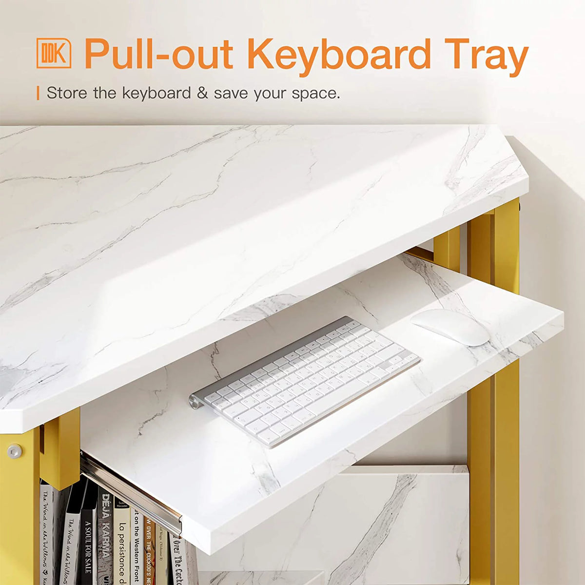 Modern Triangle Corner Computer Desk with Keyboard Tray A991