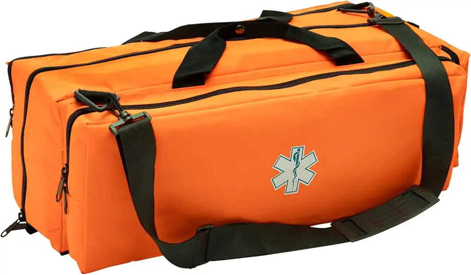 Empty Oxygen O2 Duffle Bag, 32”x12”x13”, Multiple Compartments, Orange O8569