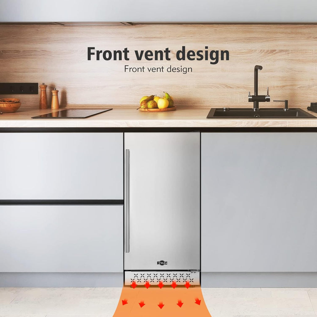 Stainless Steel Under Counter Beverage Refrigerator, 130 Cans, French Door U779913