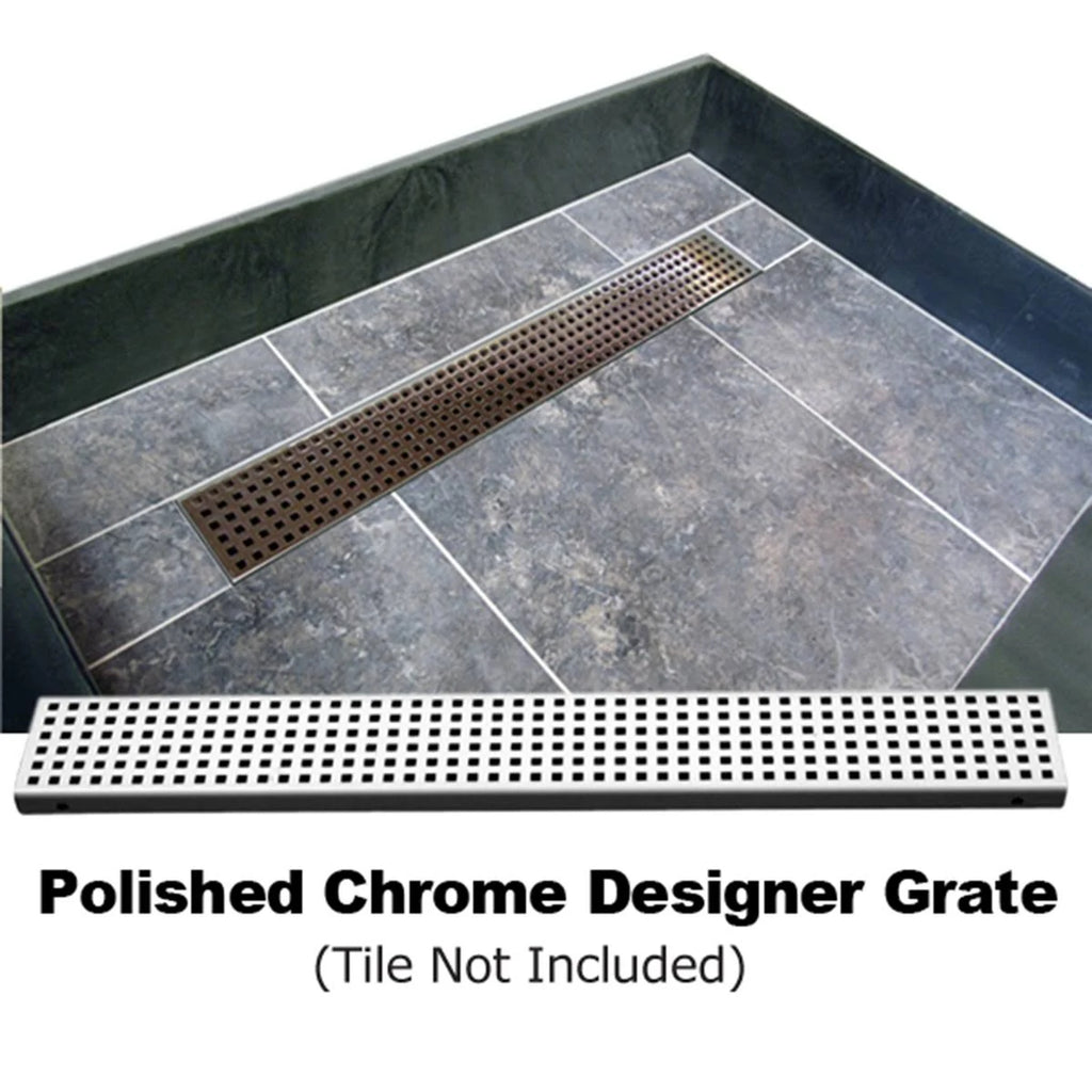 Brushed Ni Rectangular Shower Base with Right Drain U8741