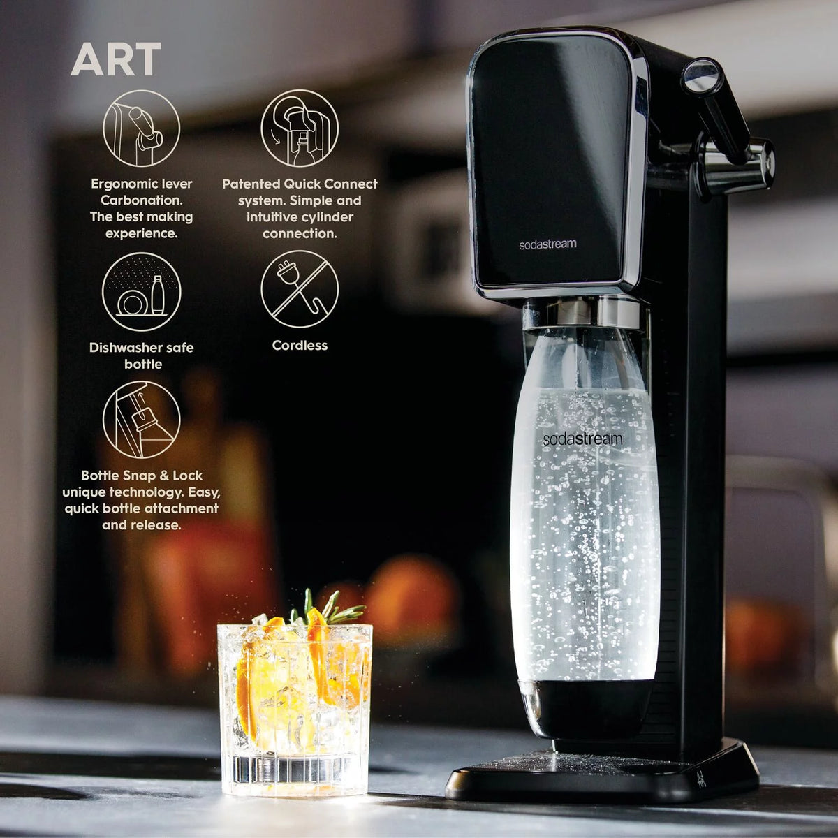 Black Sparkling Water Maker V5254