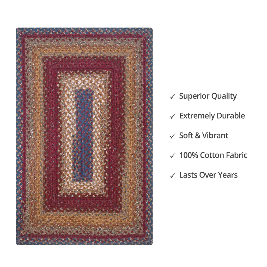 Red Cotton Braided Area Rug 4' x 6' Q9094