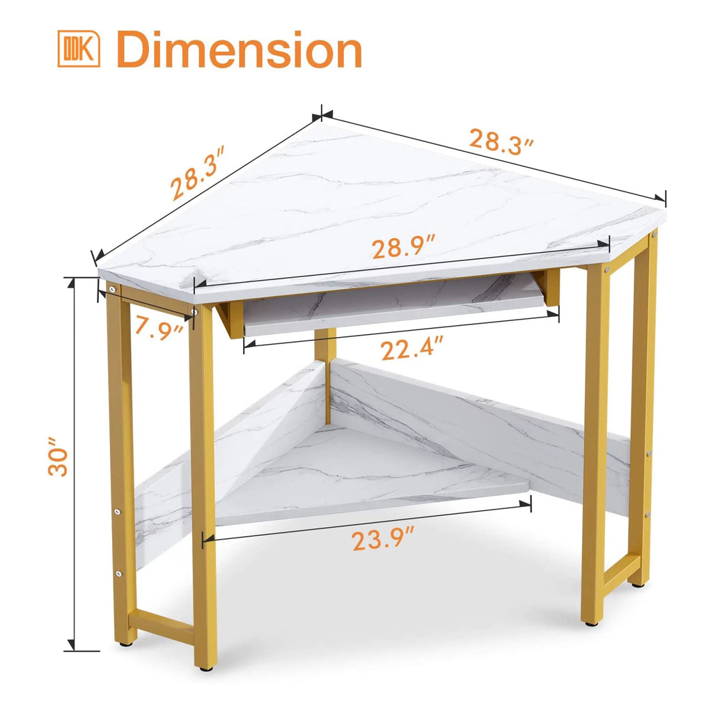 Modern Triangle Corner Computer Desk with Keyboard Tray A991