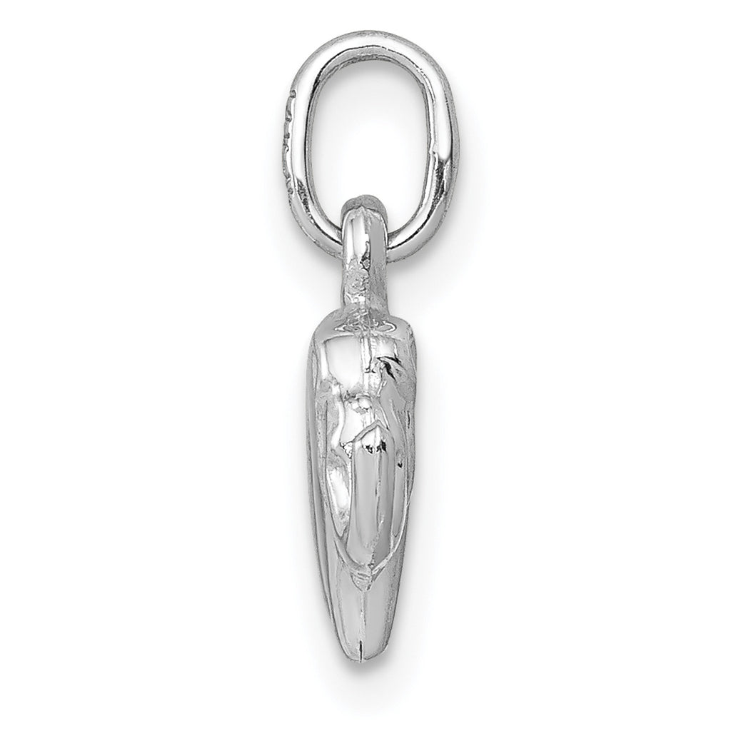 14K White Gold Rhodium Plated Elephant Pendant Charm D3619