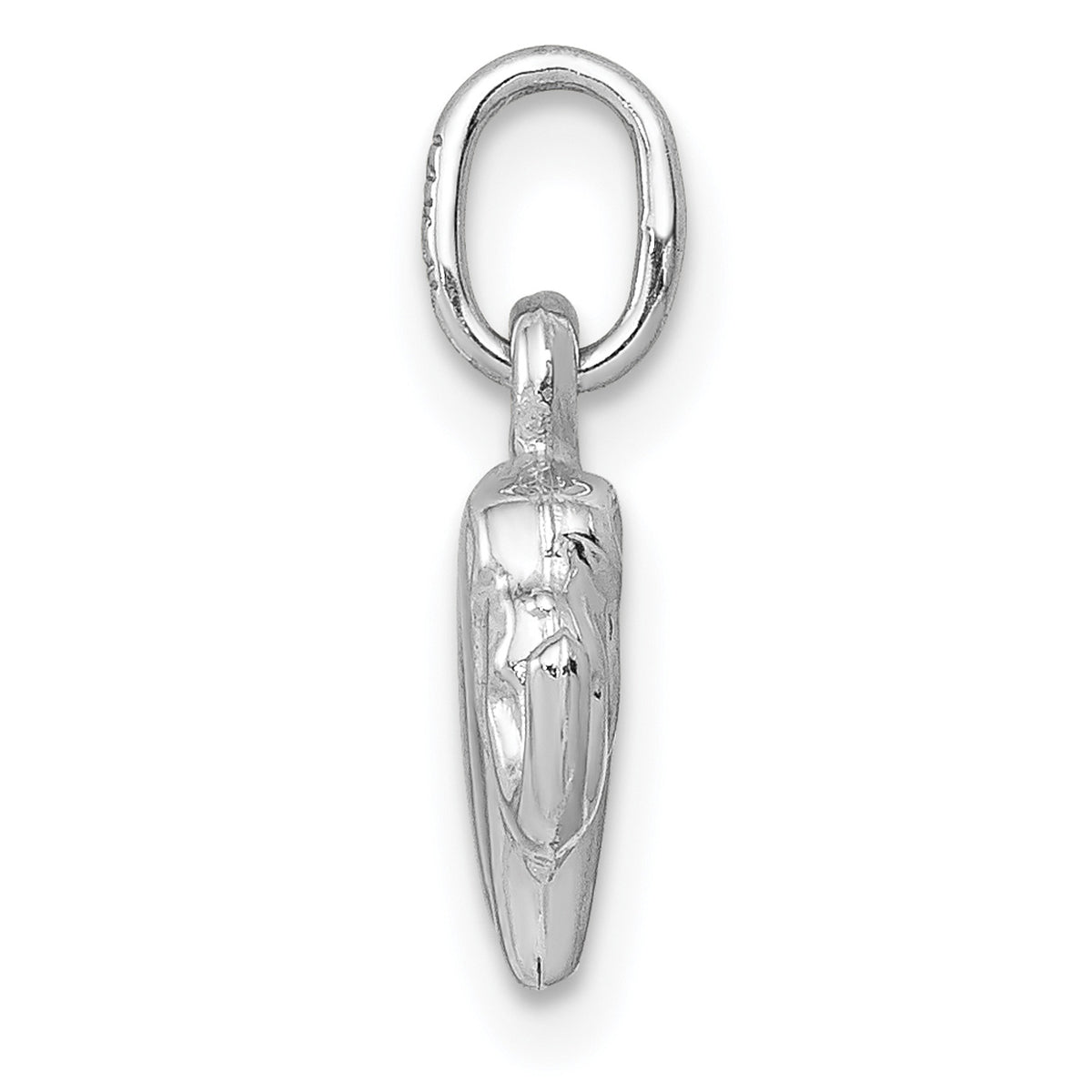 14K White Gold Rhodium Plated Elephant Pendant Charm D3619