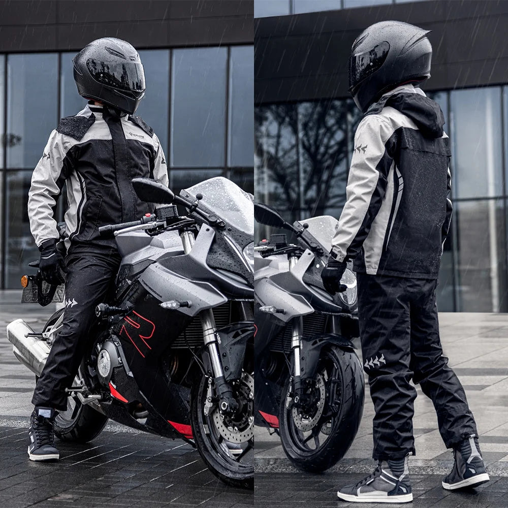 Waterproof Motorcycle Rain Suit Jacket and Pants with Storage Bag Z2153