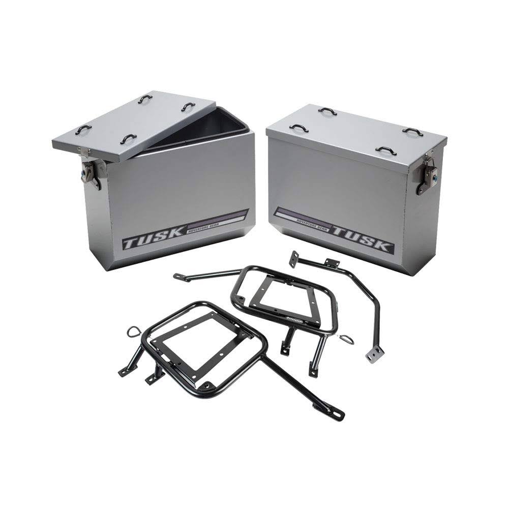 Large Silver Aluminum Panniers with Pannier Racks A15556