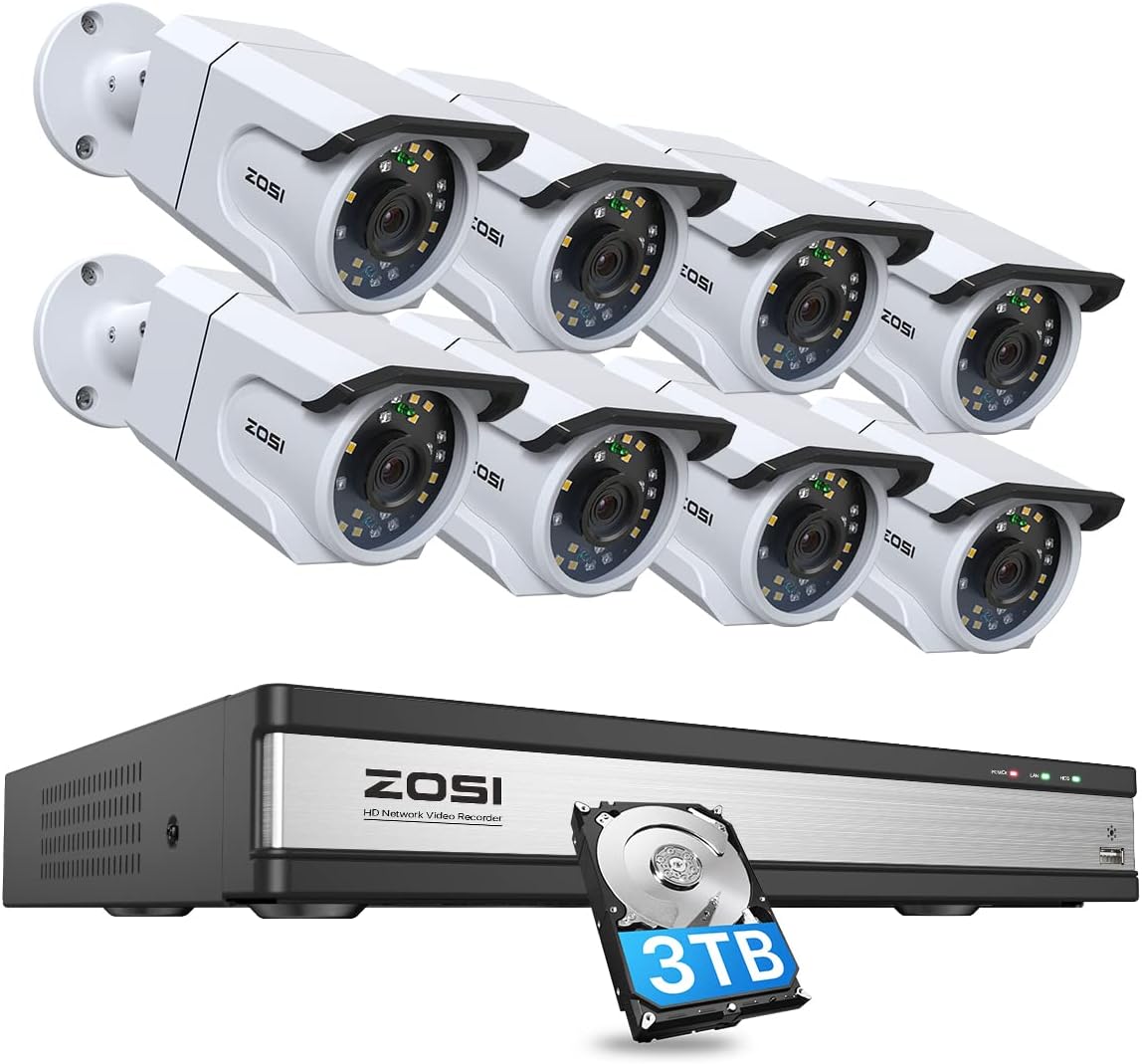 8 Channel 5MP Lite Home Security Camera System with 8 x 1080p Weatherproof Cameras T226812