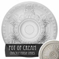 Granada Ceiling Medallion, Hand-Painted Pot of Cream Crackle N4172