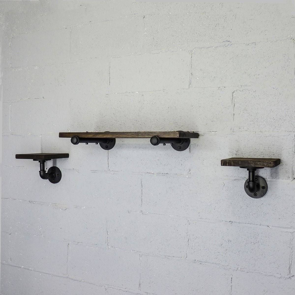 Set of 3 Farmhouse Industrial Wall Shelf C115