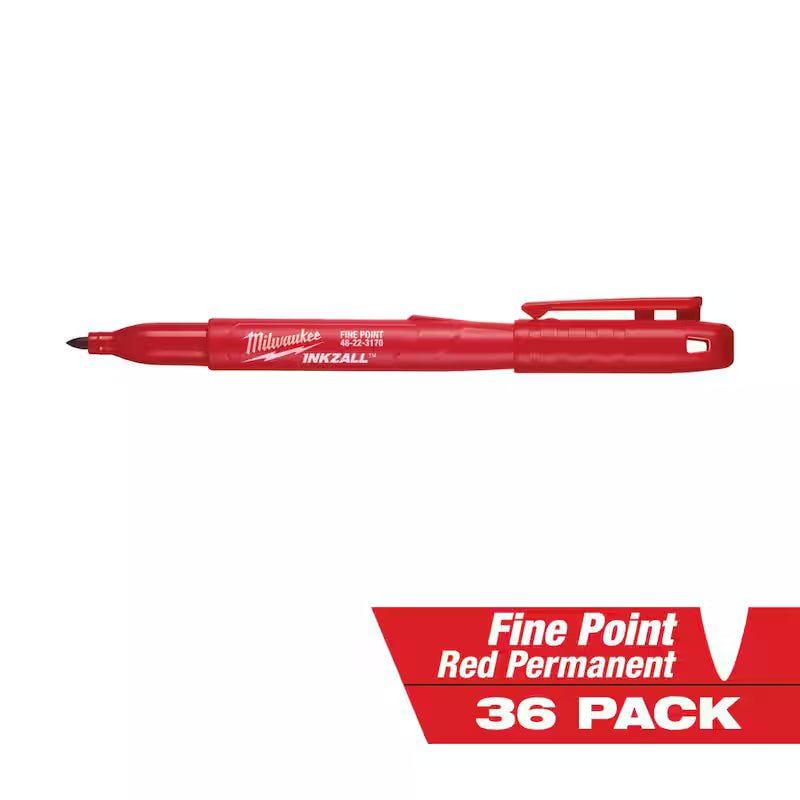 Red Fine Point Permanent Marker 36-Pack O2452
